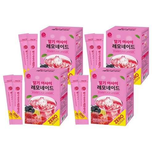 우리차 딸기 아사이 레모네이드 분말, 5g, 20개입, 4개