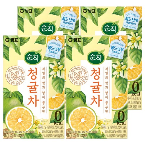 순작 청귤차 티백, 1.8g, 20개입, 4개