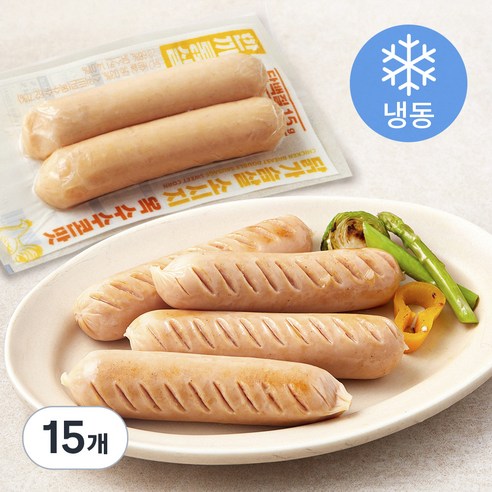 한끼통살 닭가슴살 더블 소시지 옥수수콘맛 (냉동), 100g, 15개