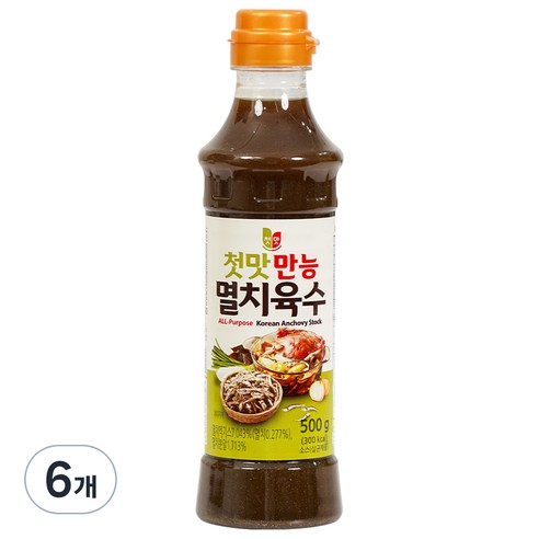 첫맛 만능 멸치육수, 500g, 6개