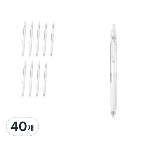파이롯트 쥬스 젤잉크펜 0.5mm LJU-10EF, 화이트, 40개