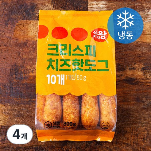 식자재왕 크리스피 치즈 핫도그 (냉동), 80g, 10개입, 4개