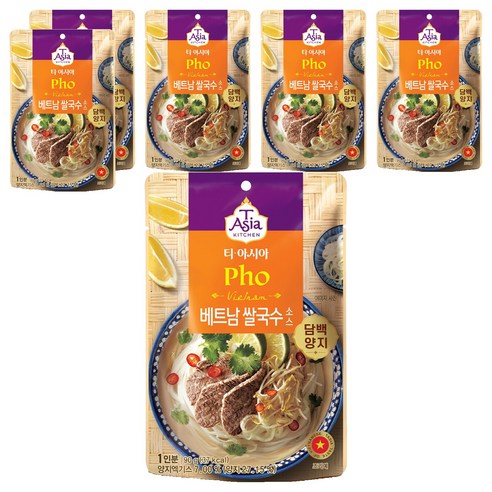 티아시아키친 베트남 쌀국수 소스 담백 양지, 90g, 6개