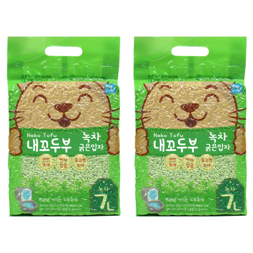 내꼬두부 응고형 고양이 모래, 7L, 2개, 녹차향