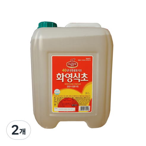 쉐프원 화영식초, 18L, 2개