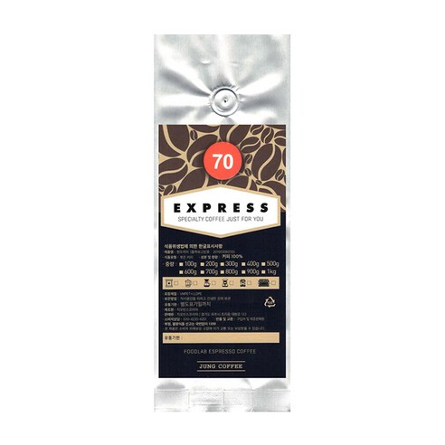 정커피 EXPRESS 70 분쇄커피, 에스프레소(가정용), 1000g