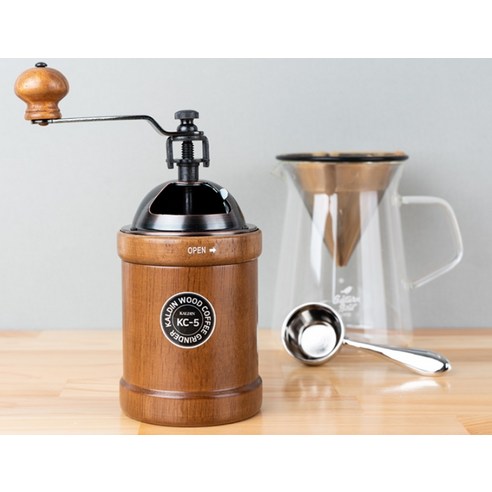 집에서 프리미엄 커피를 즐기기 위한 칼딘 원목 세라믹 핸드밀 KC-5 돔형