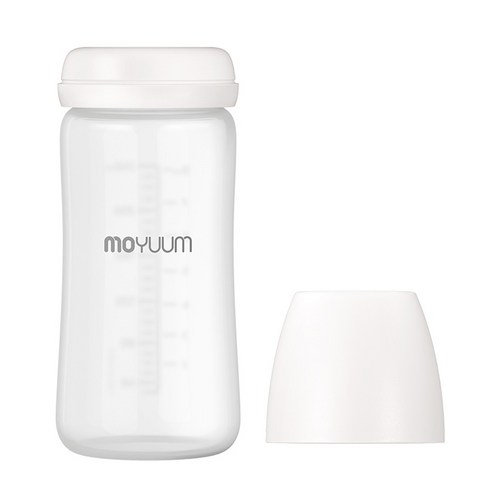 모윰 안심코팅 노꼭지 유리 젖병, 화이트, 150ml, 1개