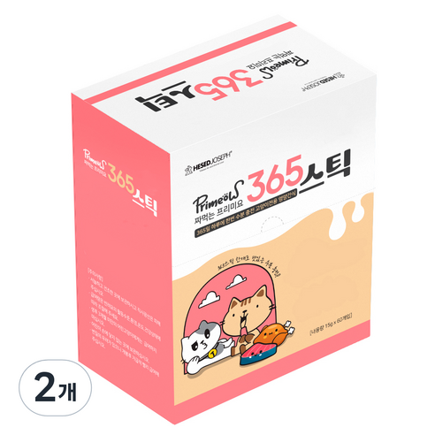 프리미요 고양이 짜먹는 365스틱 영양제, 60회분, 면역/항산화, 2개