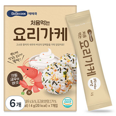 베베쿡 처음먹는 요리가케, 28g, 6개, 크림새우버섯