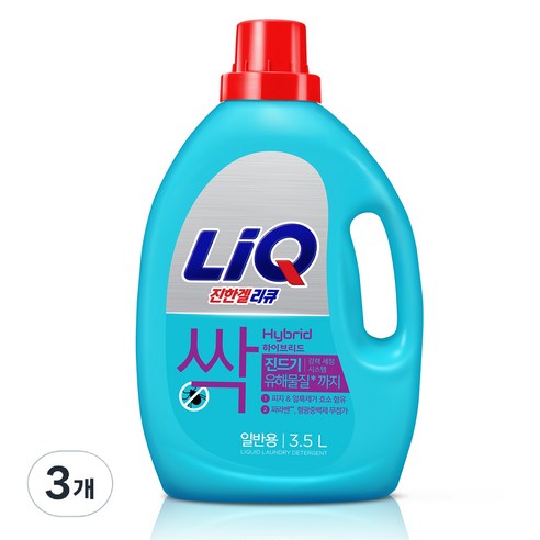 리큐 진한겔 하이브리드 액체세제 일반용 본품, 3개, 3.5L