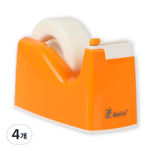 잘잘리오 미니 자동 안전 어린이 테이프 디스펜서 레인보우, 오렌지, 4개