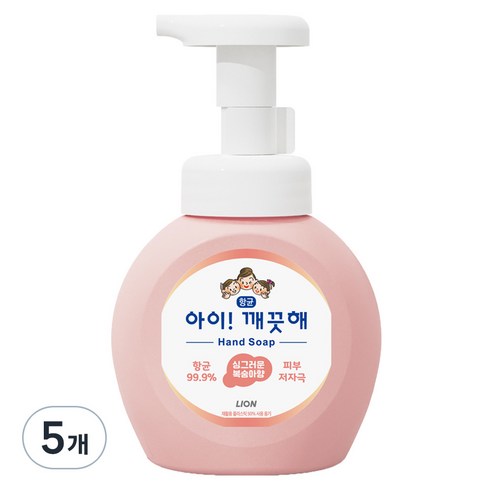 아이깨끗해 핸드워시 모이스처 복숭아, 250ml, 5개