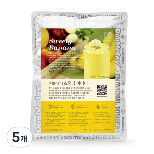 더블데이 스위티바나나 파우더, 5개, 800g, 1개입