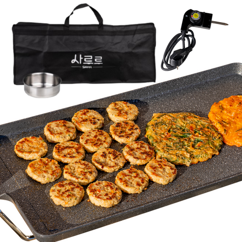사르르 돌판 가정용 전기그릴 62cm + 전용가방 + 기름받이 + 온도조절기 세트, SARR-6400