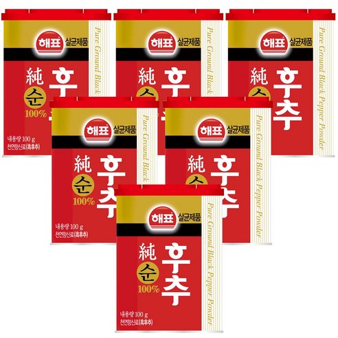 [해표] 순후추, 100g, 6개