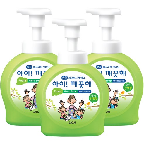 아이깨끗해 핸드솝 숲 속 산책향, 490ml, 3개