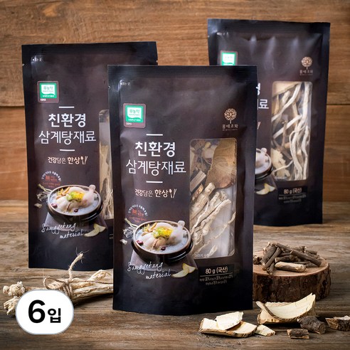 몸애조화 친환경 삼계탕 재료, 80g, 6입
