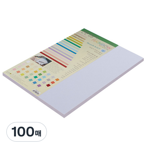 종이문화 친환경색지 레인보우카드 No.30 스노우화이트, 100매