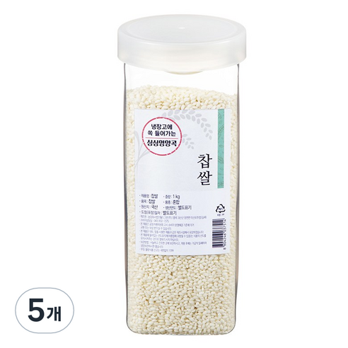 월드그린 싱싱영양통 찹쌀, 1kg, 5개