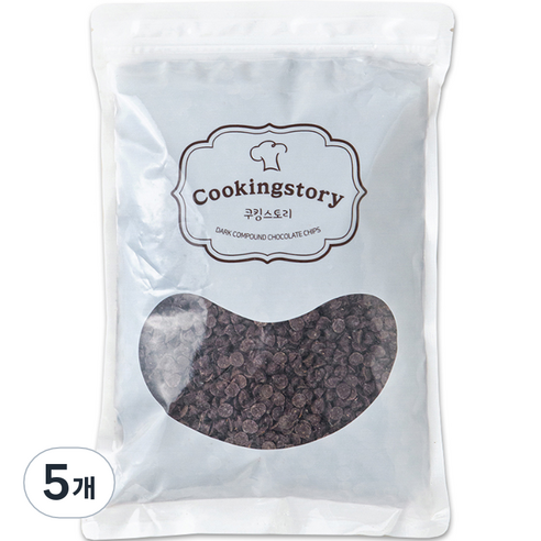 쿠킹스토리 깔리바우트 다크 컴파운드칩스 초코칩, 1kg, 5개