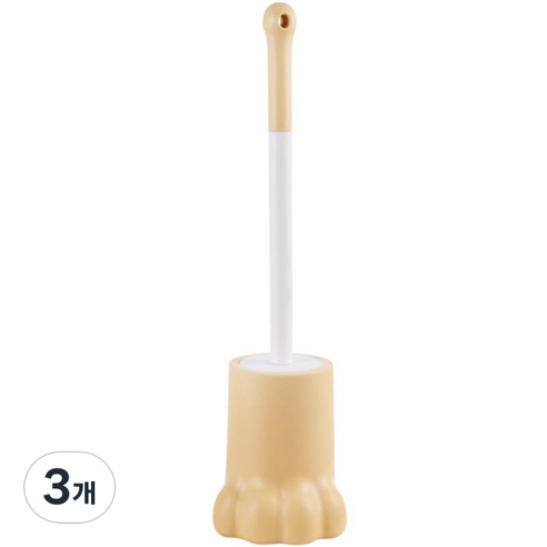 꼬까 곰발바닥 변기솔, 02 옐로우, 3개