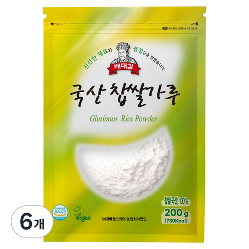 배대감 찹쌀가루, 200g, 6개