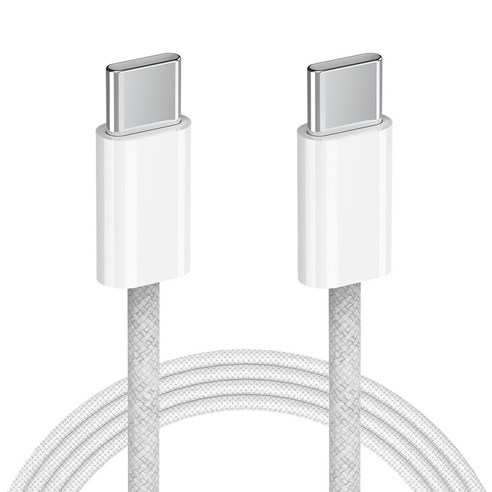 스카이 비트 240W PD3.1 C to C타입 고강도 패브릭 초고속 충전 케이블, 200cm, 화이트, 1개