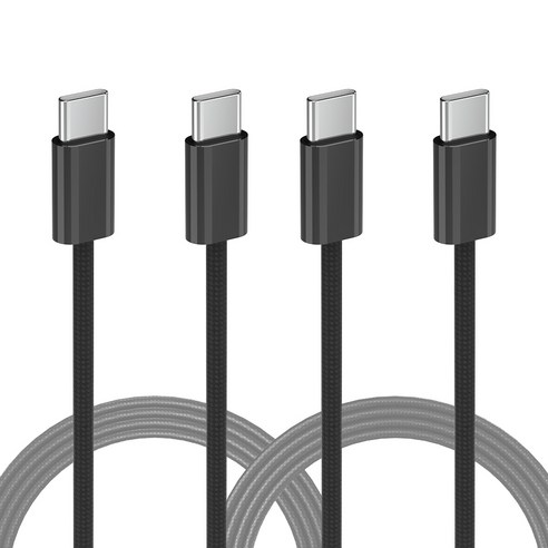 스카이 비트 240W PD3.1 C to C타입 고강도 패브릭 초고속 충전 케이블, 200cm, 블랙, 2개