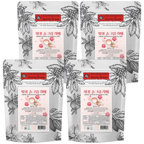 바리스타퀸 벚꽃 슈크림 라떼분말, 1kg, 1개입, 4개