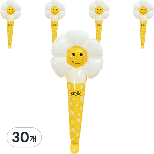 피앤비유니티 스마일소국화 손풍선 대, 화이트, 30개