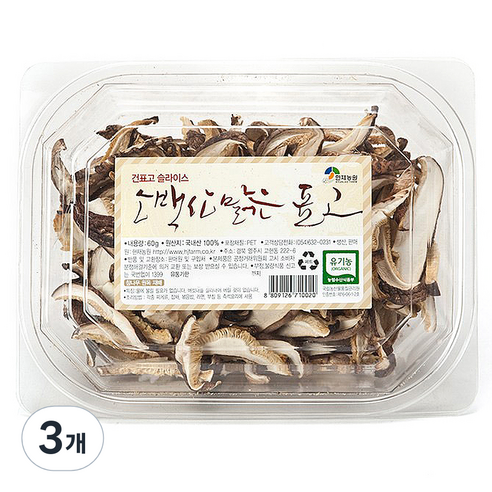 현재농원 건표고버섯 슬라이스, 60g, 3개
