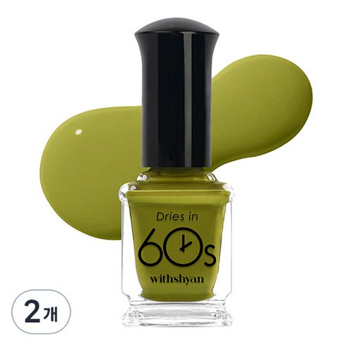 위드샨 60초 매니큐어 유광 9ml, M31 팅커벨그린, 2개