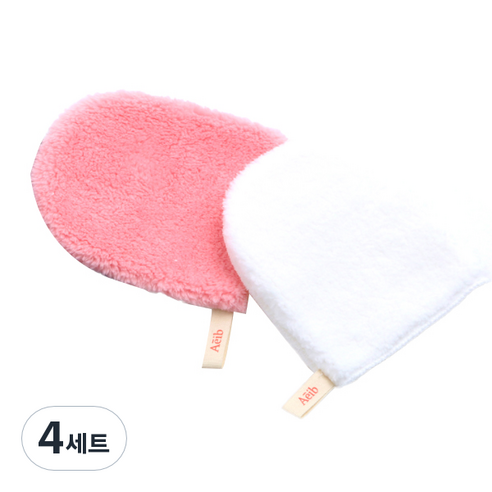 에이브 클렌징 글러브 2종 세트, 4세트, 화이트, 핑크