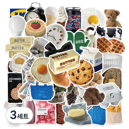 특별한상점 캐리어 노트북 여행 방수 스티커 세트 FE079-50PCS, 버터, 3세트