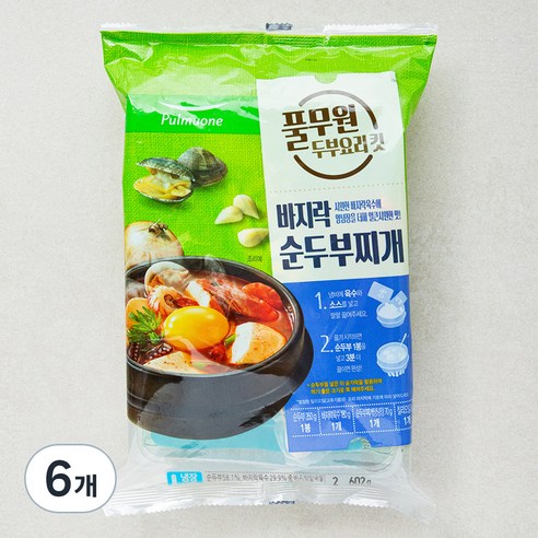 풀무원 바지락순두부찌개 2인분, 602g, 6개