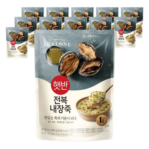 햇반 전복 내장죽, 12개, 420g