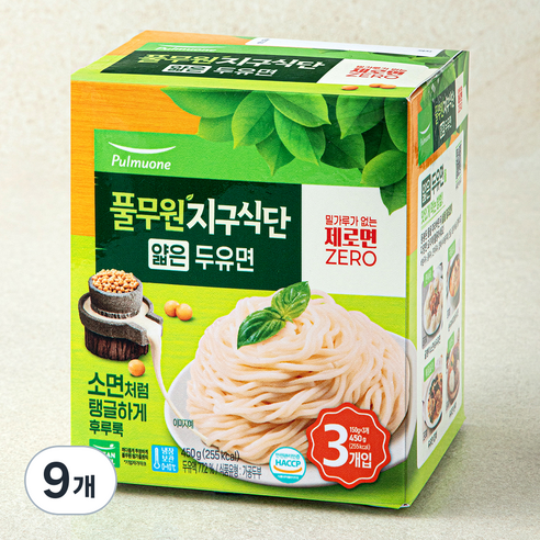 풀무원 지구식단 얇은 두유면, 150g, 9개