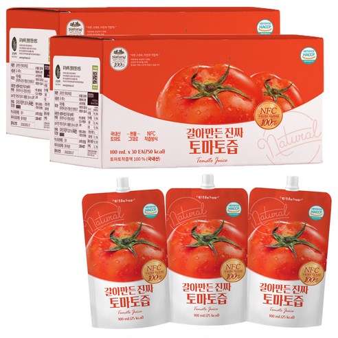   유기농마루 갈아만든 진짜 토마토즙, 100ml, 60개