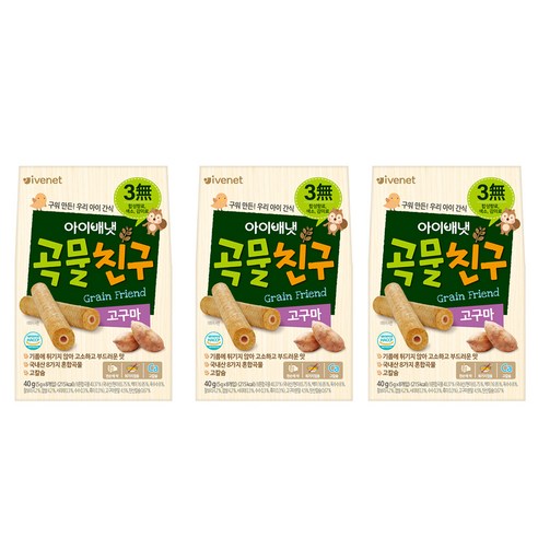 아이배냇 곡물친구, 고구마, 40g, 3개