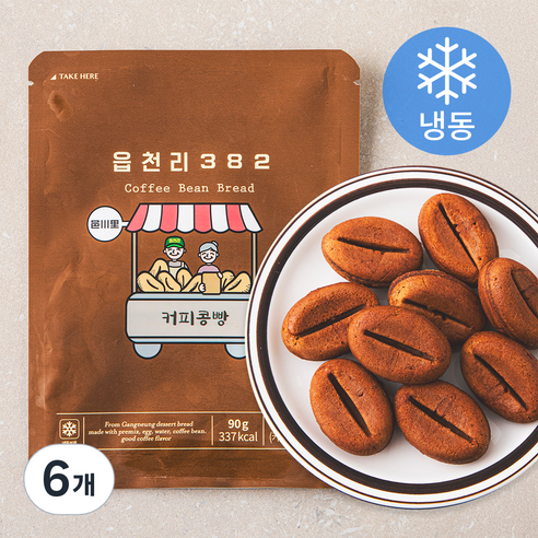 읍천리 382 커피콩빵 (냉동), 90g, 6개