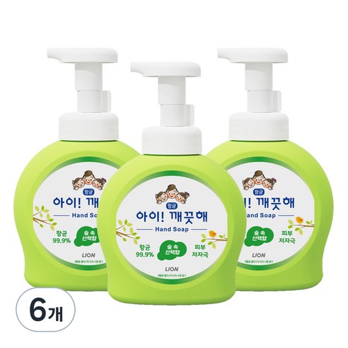 아이깨끗해 핸드솝 숲 속 산책향, 490ml, 6개