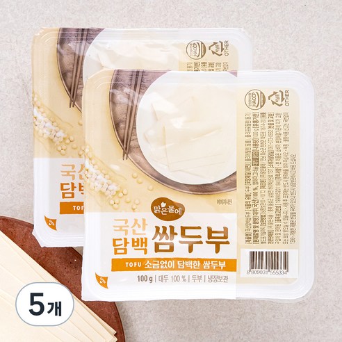 맑은물에 국산 담백 쌈두부 2입, 200g, 5개