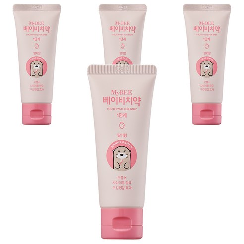마이비 베이비치약 1단계 딸기향, 50g, 4개