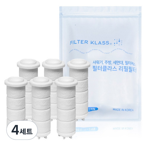 필터클래스 바디럽 퓨어썸 베이직 주방 핸디형 호환 녹물 필터 x 6p 세트, 4세트