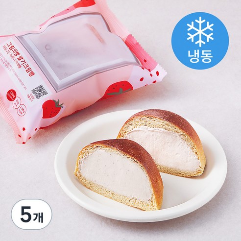 그림의빵 저당고단 딸기크림빵 (냉동), 120g, 1개입, 5개