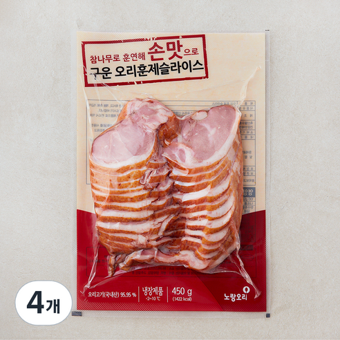 노랑오리 훈제 슬라이스, 450g, 4개