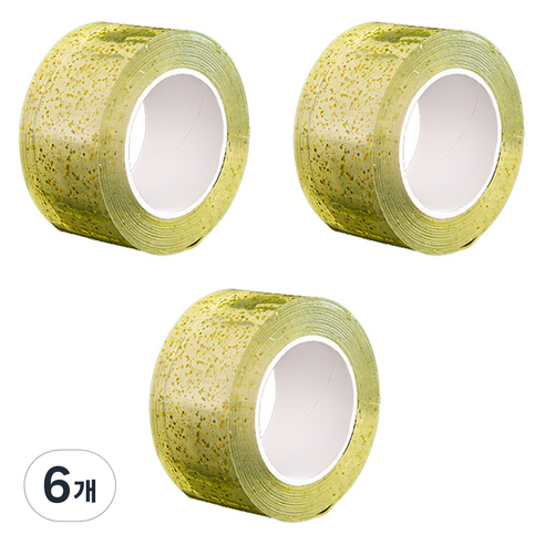 알로데 스팽글 버블 양면테이프 5cm x 3m, TYPE01 옐로우, 6개