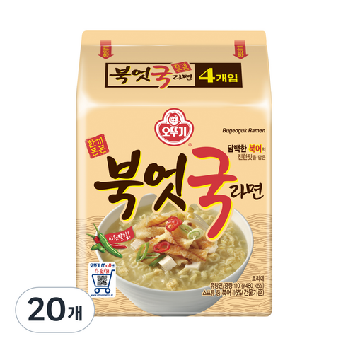 오뚜기 북엇국 라면 110g, 20개