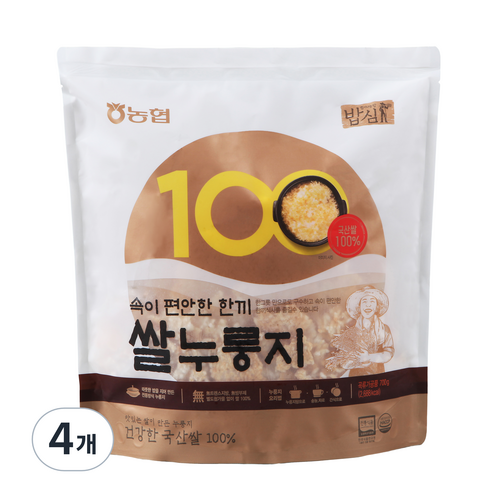 밥심 쌀누룽지, 700g, 4개